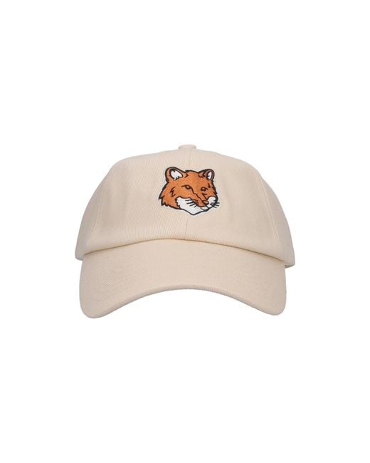 Maison Kitsuné White Baseball Cap Fox Head for men