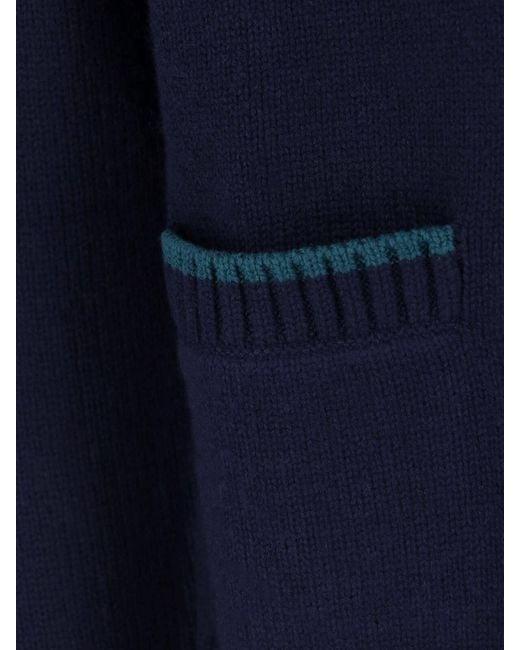 Casablanca Blue Wool-Cashmere Sweater With Hotel Emblem Detail for men