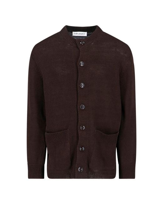 Our Legacy Brown Parlor Organic Cotton Cardigan for men