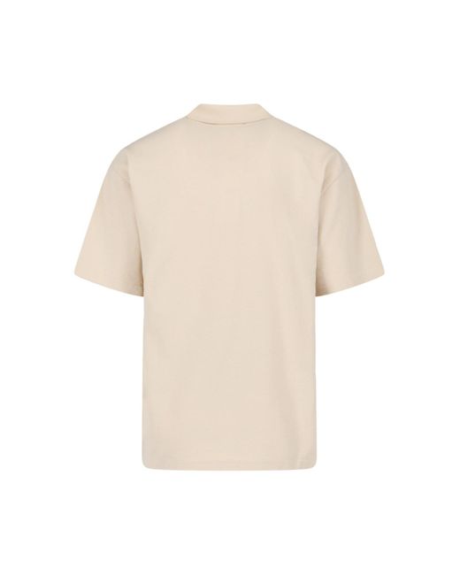 Maison Kitsuné Natural 'bold Fox Head Patch' Polo Shirt for men