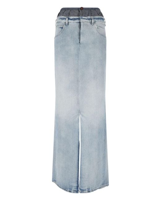 Maison Margiela Blue Anonimity Of The Lining' Maxi Denim Skirt