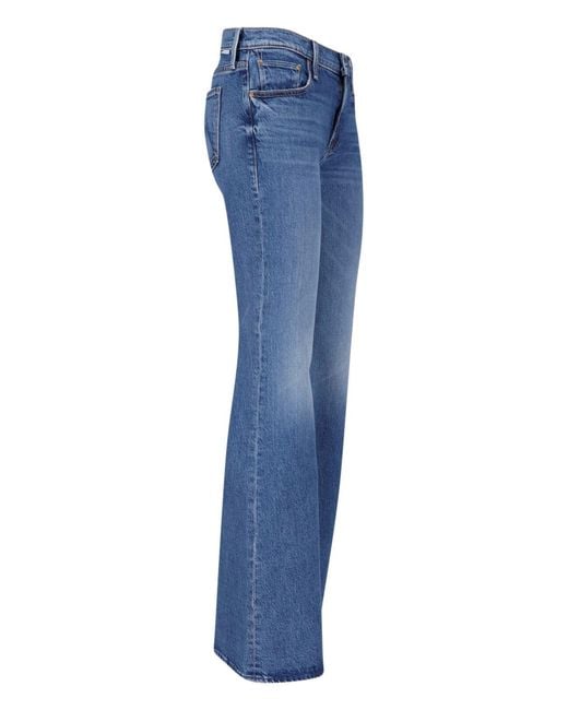 Mother Blue Flared Jeans "The Jinx Heel"