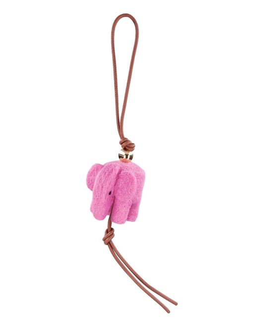 Loewe Pink Keychain Charm "Elephant"