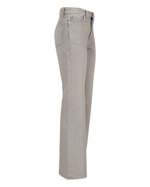 Our Legacy Gray High-Rise Wide-Leg Jeans
