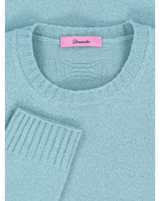 Drumohr Blue Lambswool Sweater for men