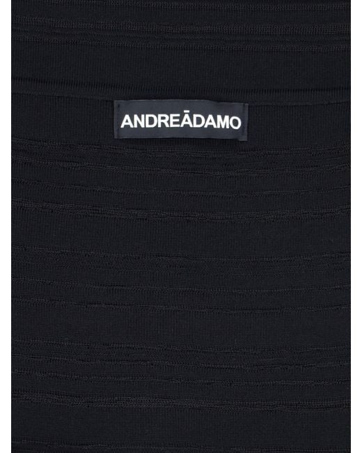 ANDREADAMO Black Striped Crop Top