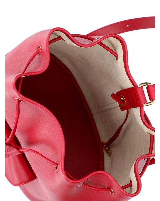 Loro Piana Red 'Extra Drawstring' Backpack