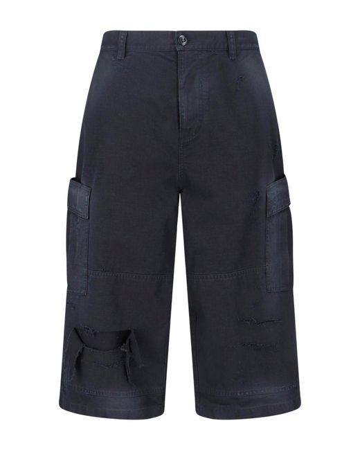 Balenciaga Blue Cargo Shorts for men