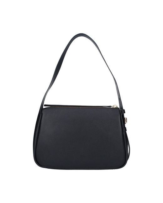 Tory Burch Black Leather Shoulder Handbag With Deep-Zip Pocket