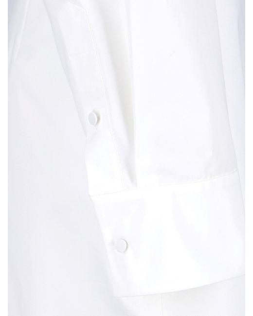 Valentino White Compact Poplin Embroidered Short Dress