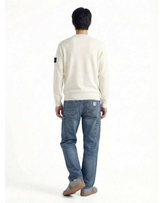 Stone Island White Sweater "510053 Soft" for men