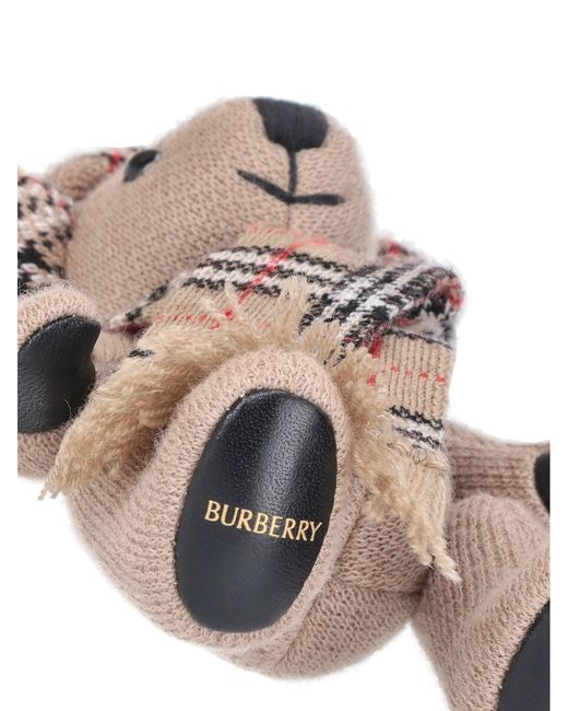 Burberry White "Thomas" Teddy Bear Keyring Charm