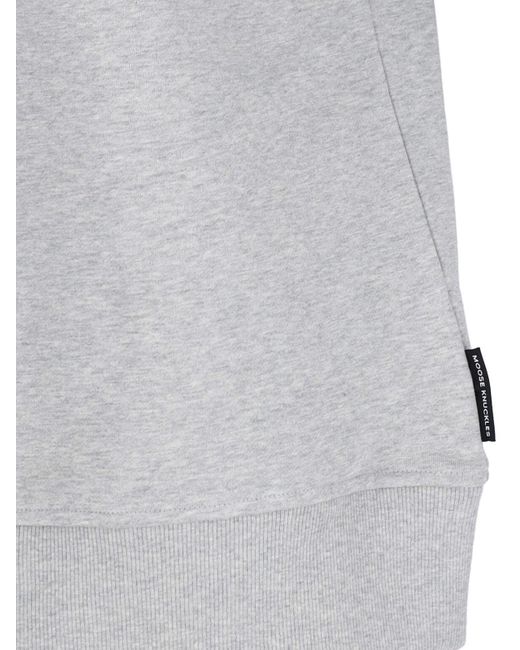 Moose Knuckles Gray Logo Crewneck Sweatshirt for men