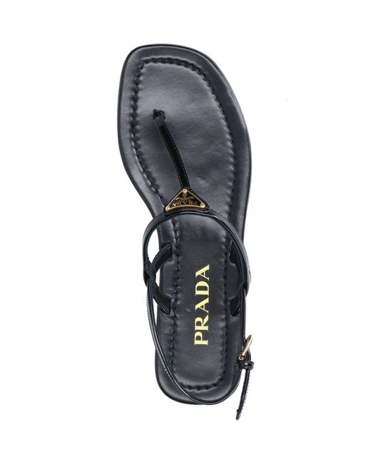 Prada Blue Logo Sandals