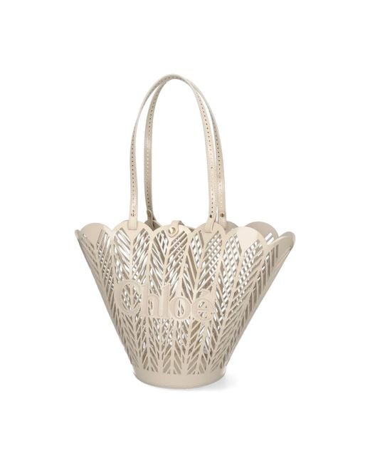 Borsa Tote "Soleil" di Chloé in White
