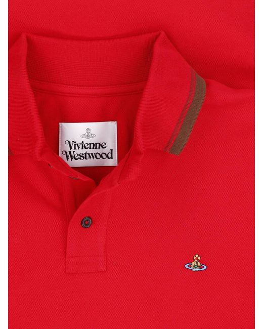 Vivienne Westwood Red Cotton Piqué Polo for men