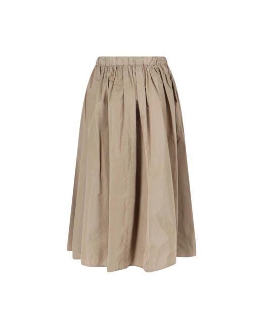 Max Mara Natural Midi Skirt With Drawstring