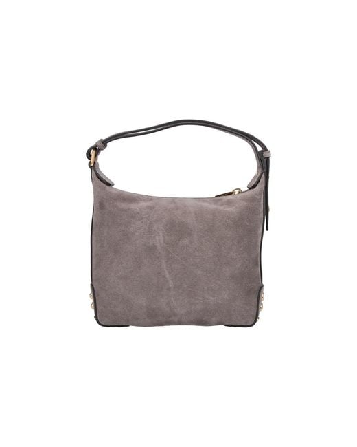 Tod's Gray Mini Shoulder Bag "Metal Dots"