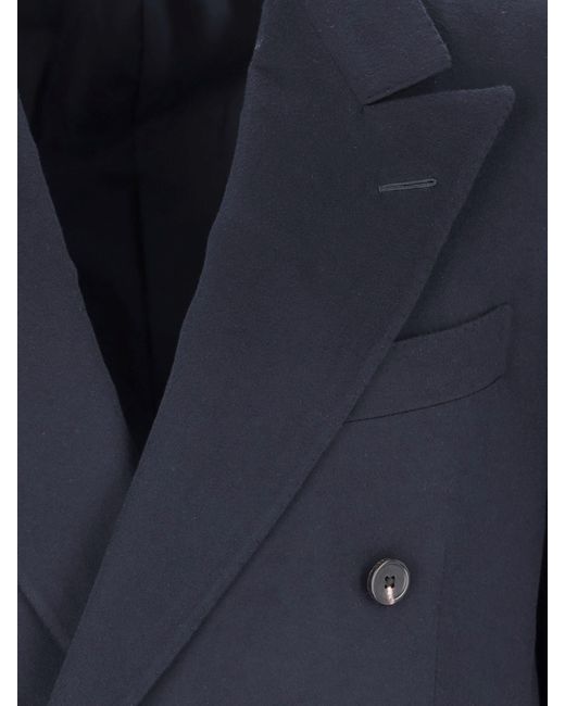 Loro Piana Blue Double-Breasted Blazer for men