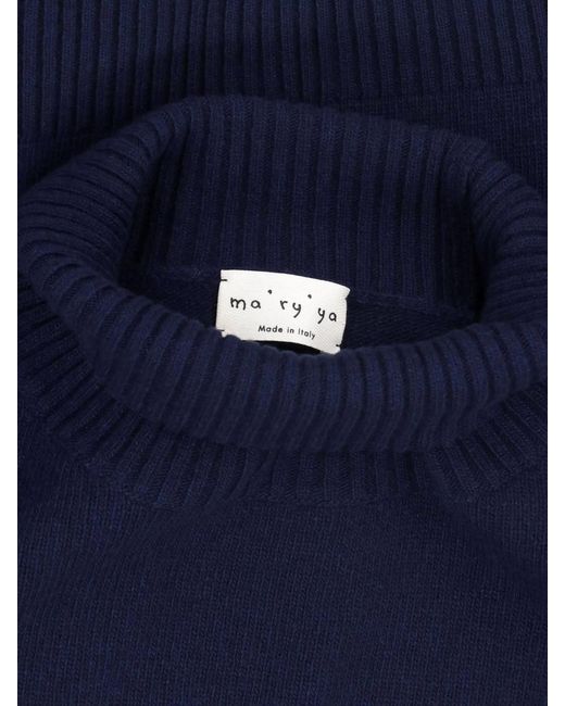 Ma'ry'ya Blue Virgin Wool And Cashmere Sweater