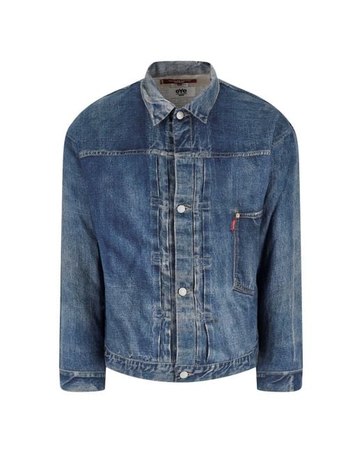 Junya Watanabe Blue Classic Collar Worn Denim Jacket for men