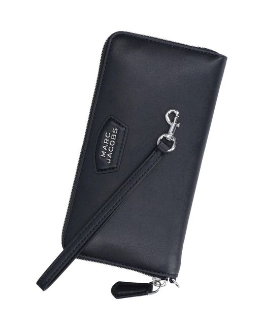 Marc Jacobs Black Split Cow Leather Wallet With Polyurethane Coating