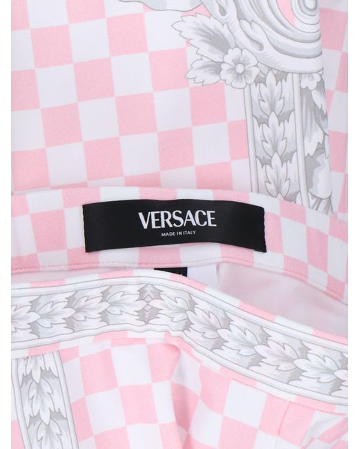 Leggins A Quadri di Versace in Pink