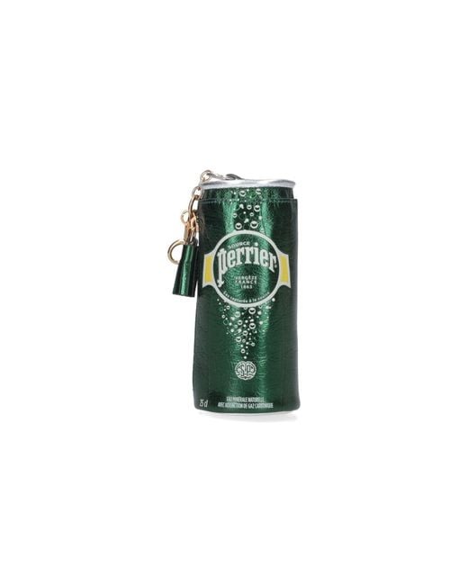 Anya Hindmarch Green Goat Leather Wallet Keychain Accessory