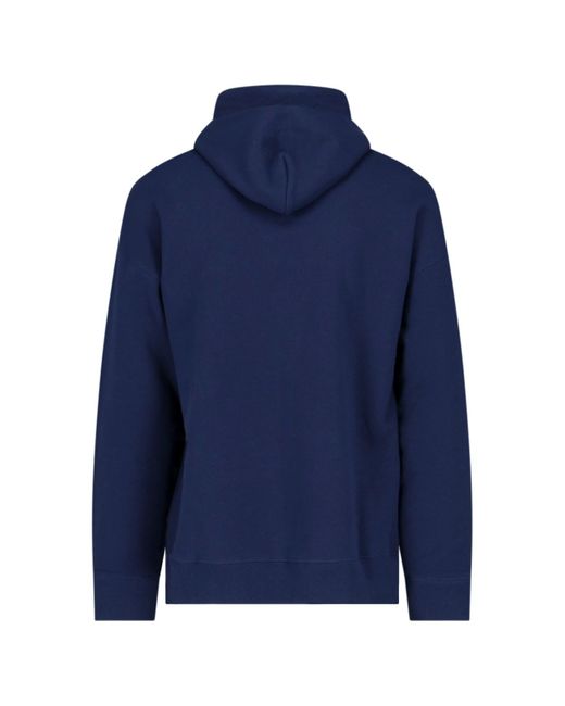 Loewe Blue Relaxed Fit Hoodie In Cotton for men