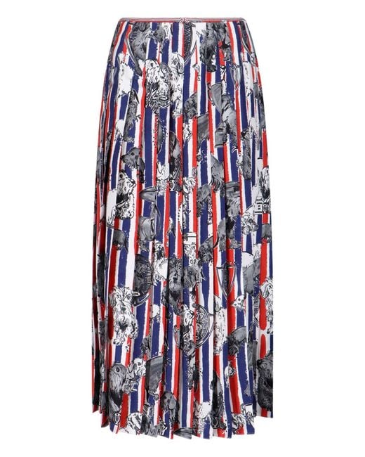 Thom Browne White Maxi Pleated Skirt "Hector"