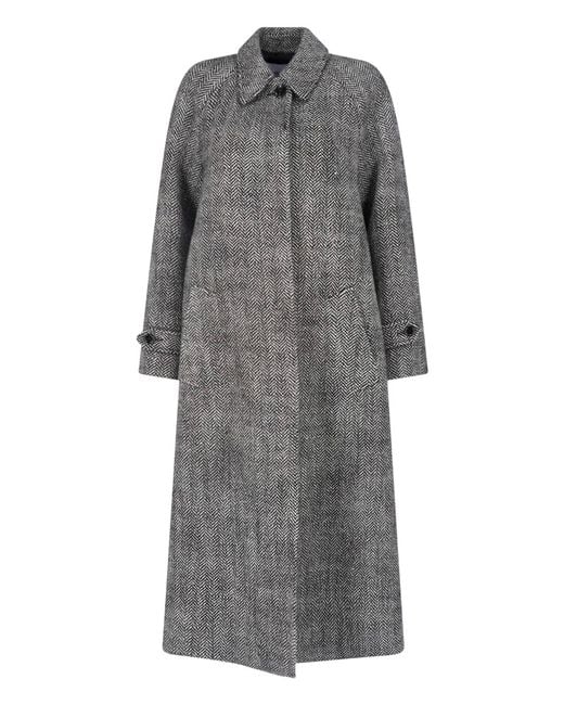 Lardini Gray Wool Coat
