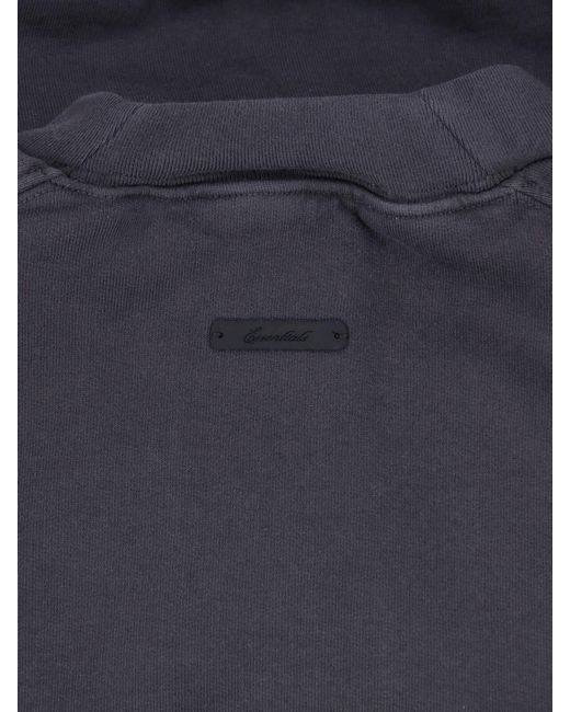 Fear Of God Blue Cropped Arched Logo Raglan Sweatshirt