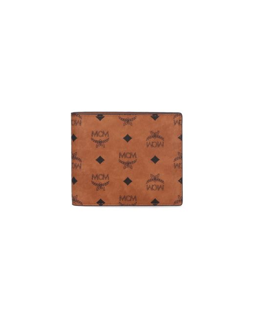 MCM White 'Visetos' Bi-Fold Wallet for men