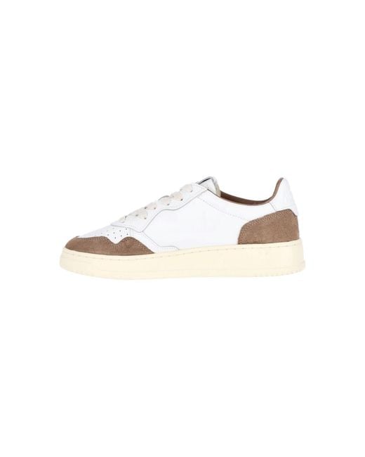 Autry White Low-Top Sneakers With Suede Overlays for men