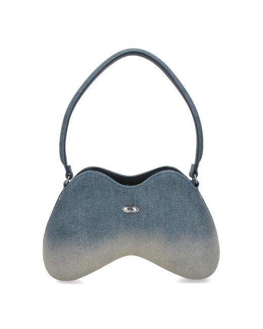 Borsa A Spalla In Denim "Double-D" di DIESEL in Blue