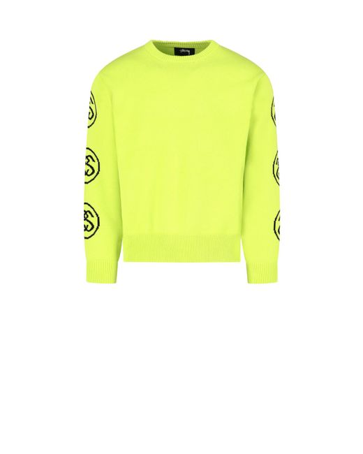 Stussy 'ss-link' Crew Neck Jumper in Yellow for Men | Lyst