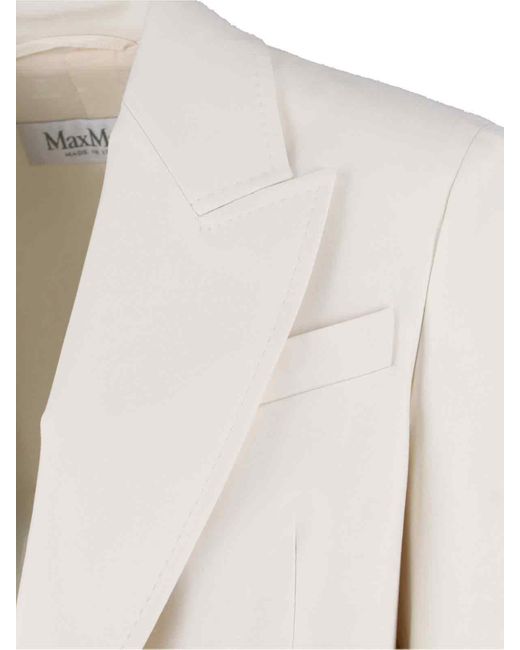 Max Mara White Suez Double-Breasted Blazer