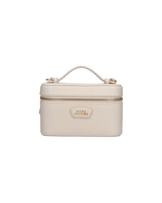 Marc Jacobs White Split Cow Leather Shoulder Bag With Polyurethane Coating