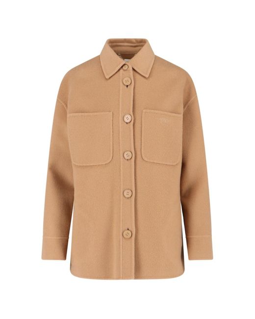 Fendi Natural Cashmere Shirt Jacket
