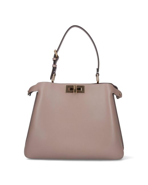 Fendi Natural Medium Handbag "Peekaboo Soft"