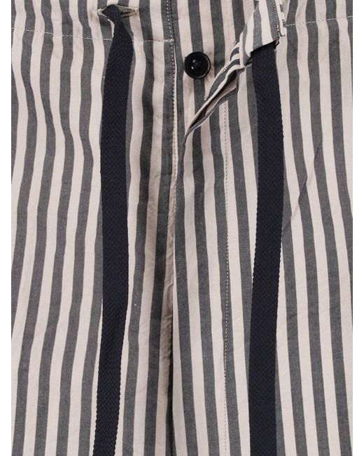 Kaptain Sunshine Gray Striped Pants for men