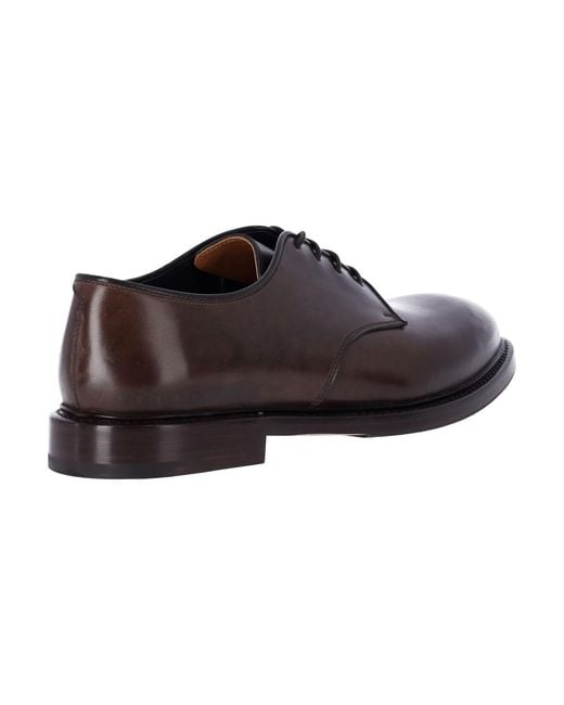 Premiata Brown Leather Derby Shoes for men