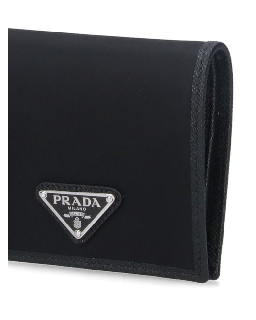 Prada Black Bifold Logo Wallet for men