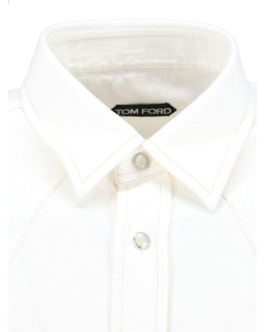 Camicia In Denim di Tom Ford in White da Uomo