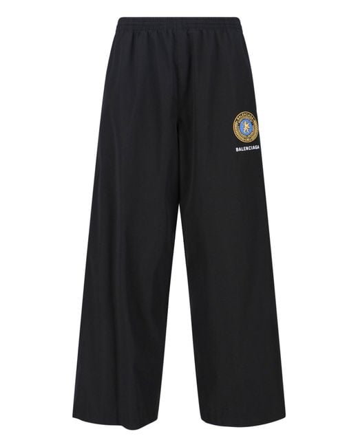 Balenciaga Black Logo Track Pants for men