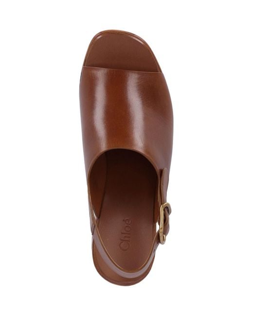 Sandali Con Zeppa "Maxime" di Chloé in Brown