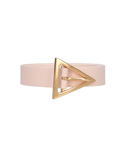 Bottega Veneta Pink Triangular Buckle Belt