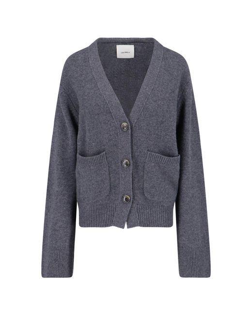 Lisa Yang Blue V-Neck Cardigan 'Danni'
