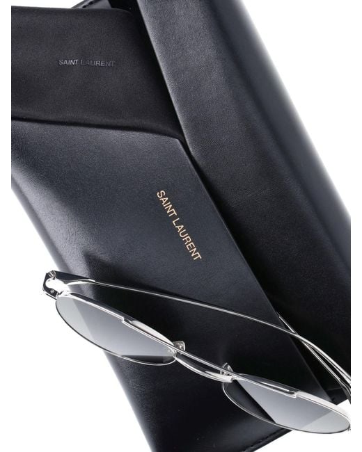 Saint Laurent Metallic Aviator Sunglasses for men