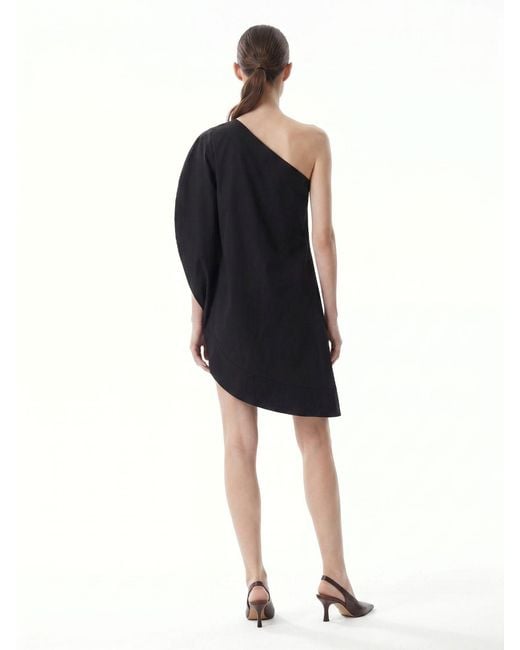 Stella McCartney Black Cotton Mini Dress With Clean Lines